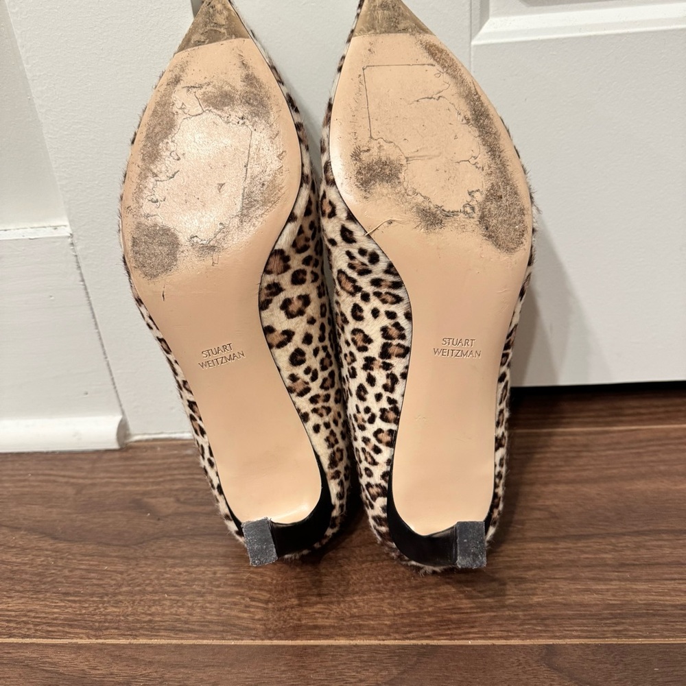Stuart Weitzman Leopard Print Mules Sz 8 - Picture 3 of 10
